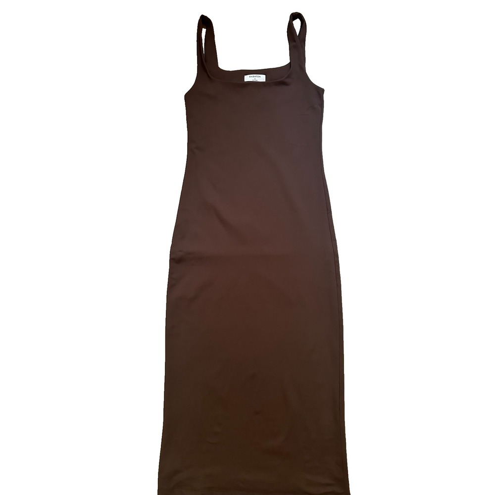 Babaton Maxi Dress Brown Double Lined Base Layer Stretchy Bodycon Tank S